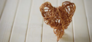 wire gathered in shape of heart