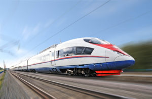 high speed train on the track